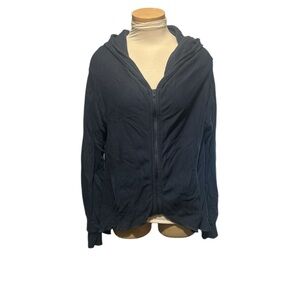 We The Free Navy Blue Asymmetrical  Zip-Up Hoodie Jacket Oversized Size XS